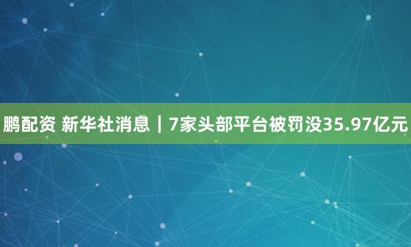 鹏配资 新华社消息｜7家头部平台被罚没35.97亿元